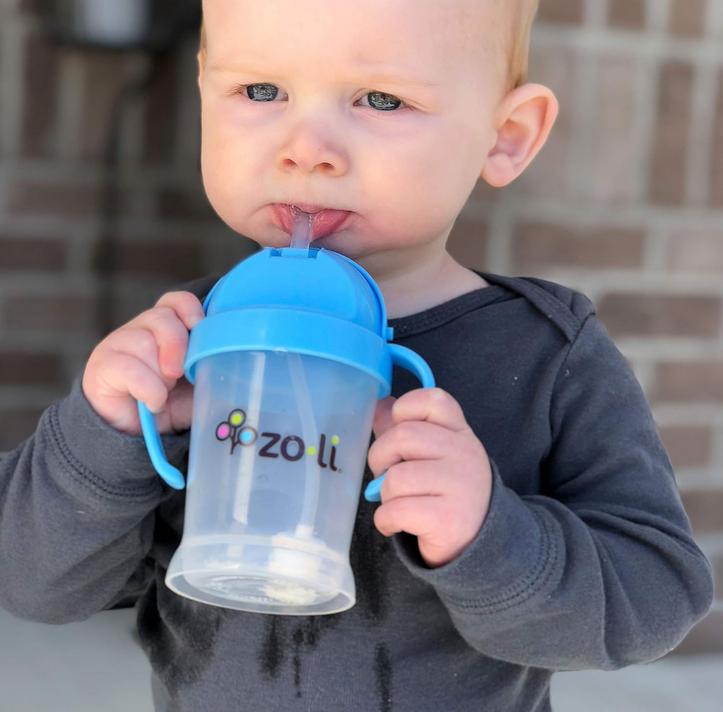 Zoe Set of Silicone Drinking Straws Blue Multi Mix