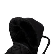 Kinderwagen Pelzumrandung Schwarz L