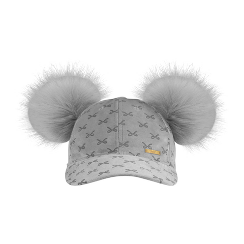 Cap Samt Bow Grau