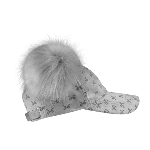 Cap Samt Bow Grau