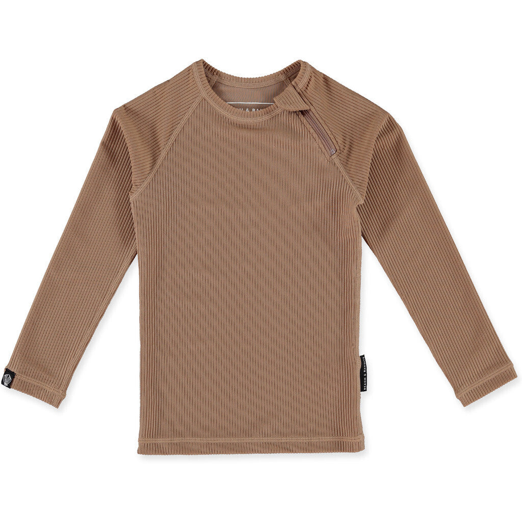 UV Badeshirt  Ribbed Chocolate