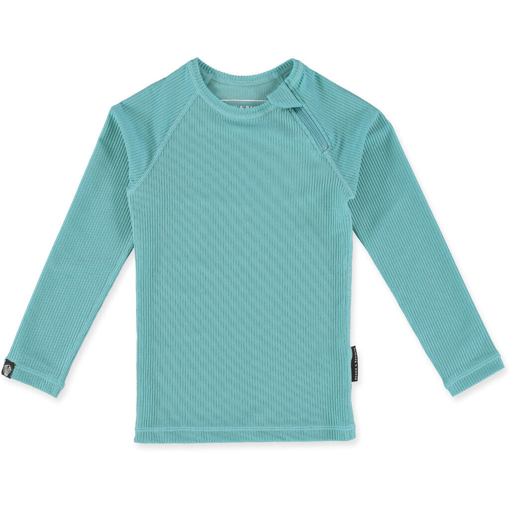 UV Badeshirt Ribbed Coastal Türkis