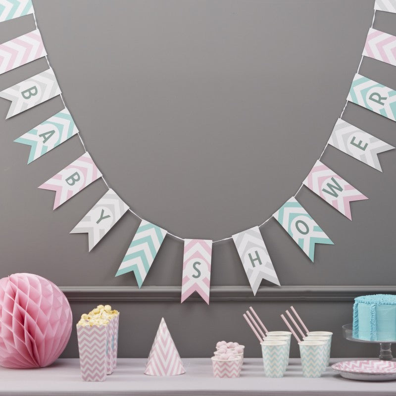 Girlande Babyshower Chevron