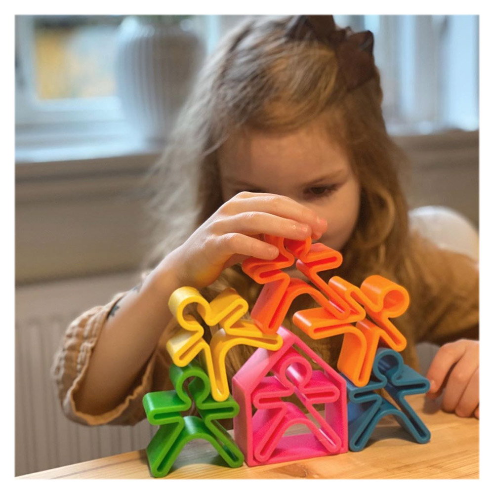 Lot de pailles en silicone Zoe, bleu multicolore