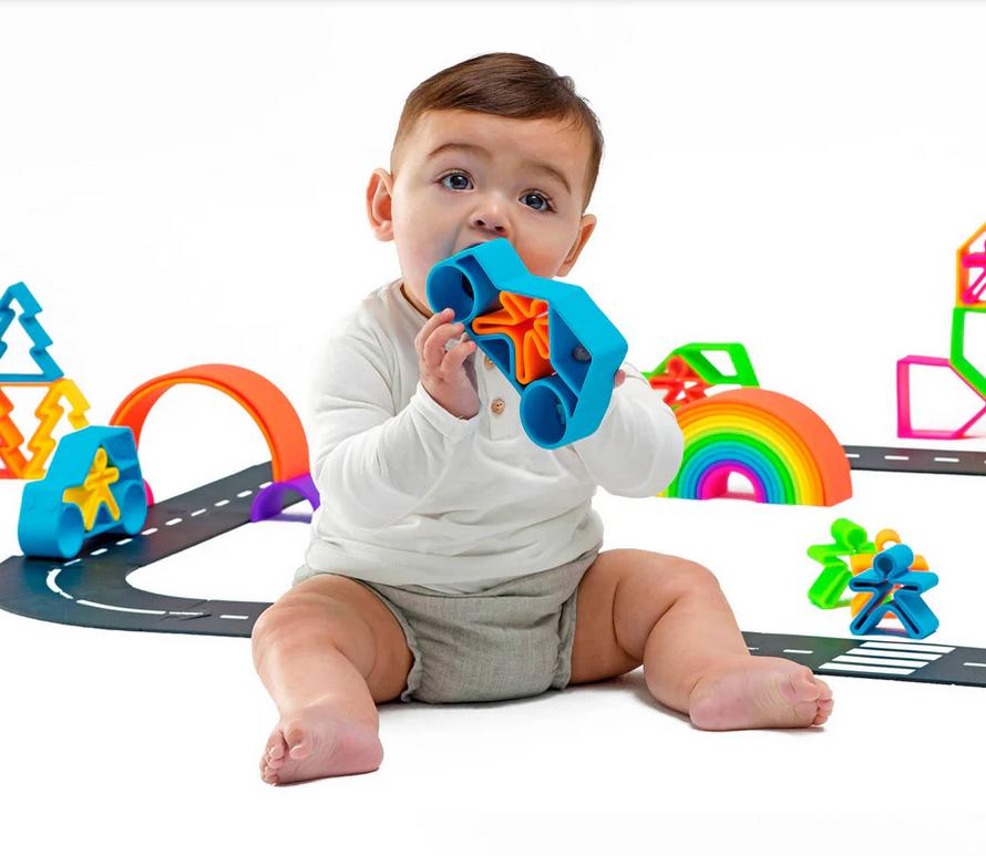 Zoe Set of Silicone Drinking Straws Blue Multi Mix