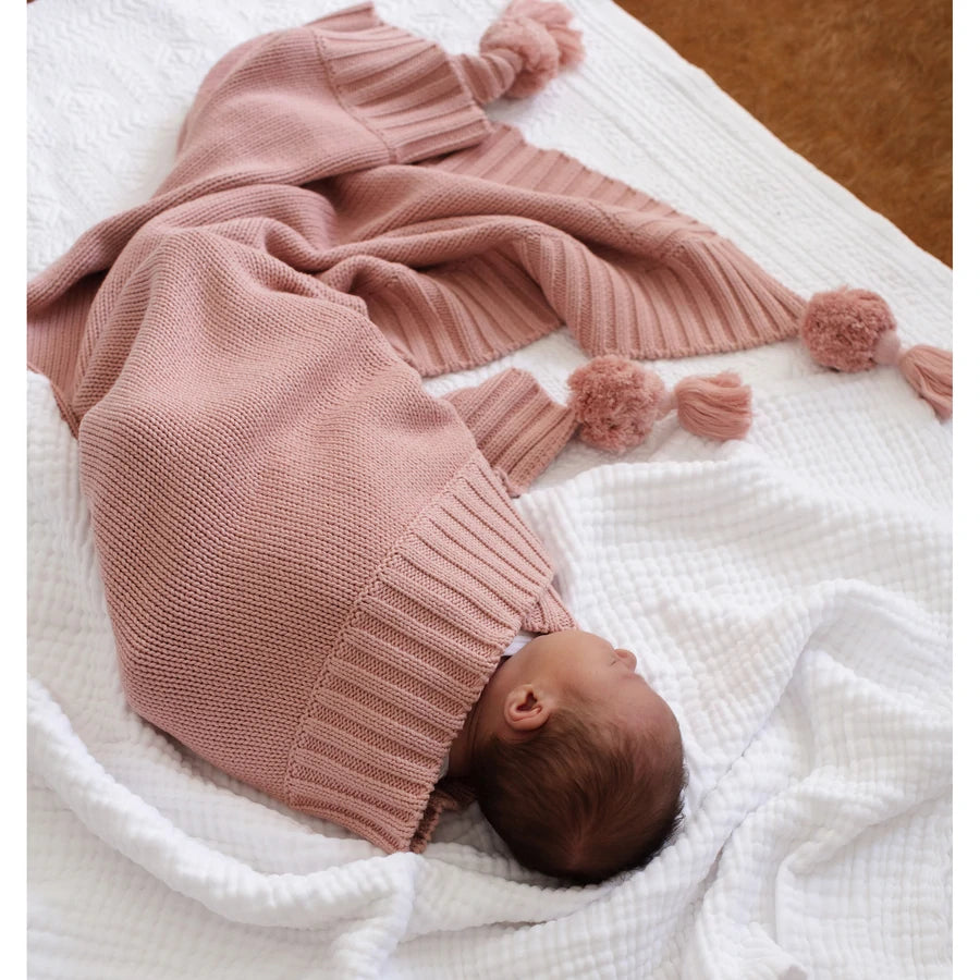 Strickdecke Pommel Dusty Rose
