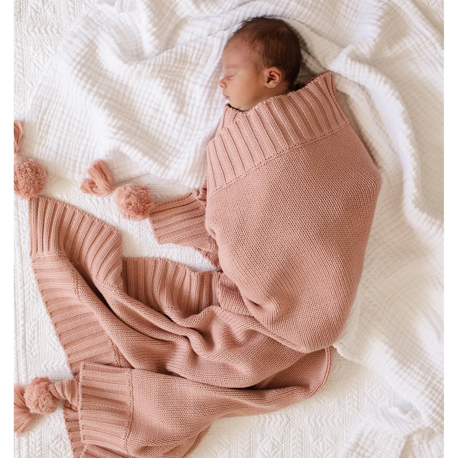 Strickdecke Pommel Dusty Rose