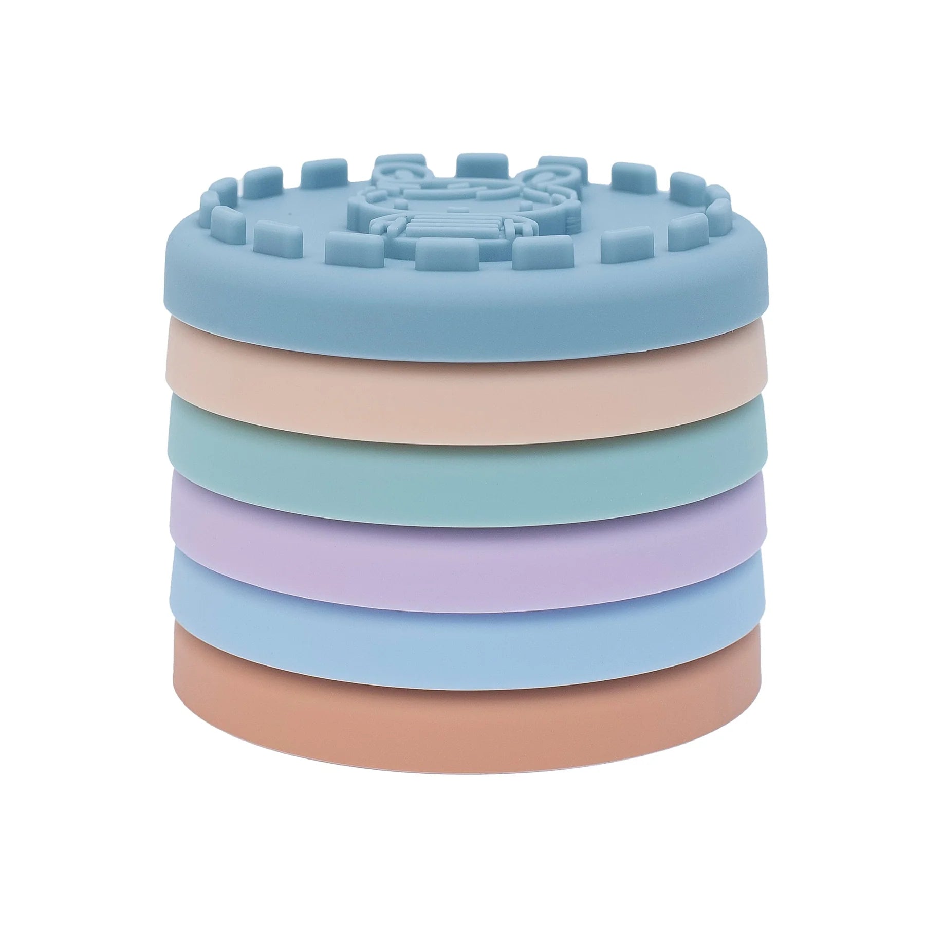 Zoe Set of Silicone Drinking Straws Blue Multi Mix