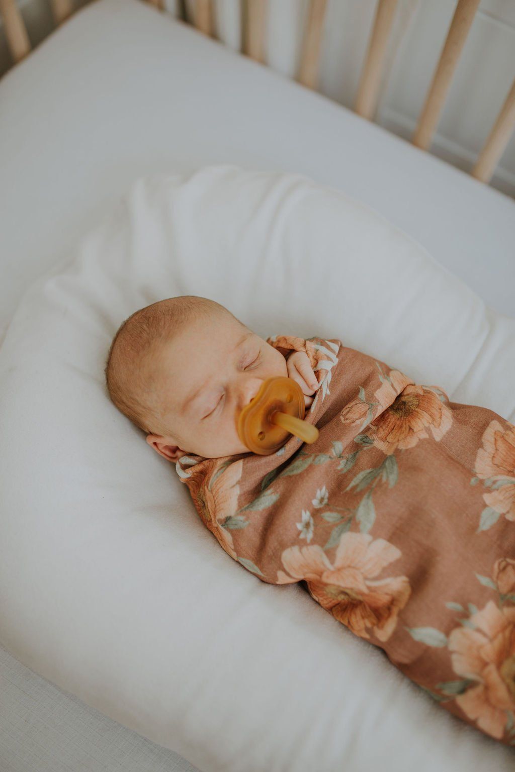 Muslin Swaddle Peony Blooms Clay