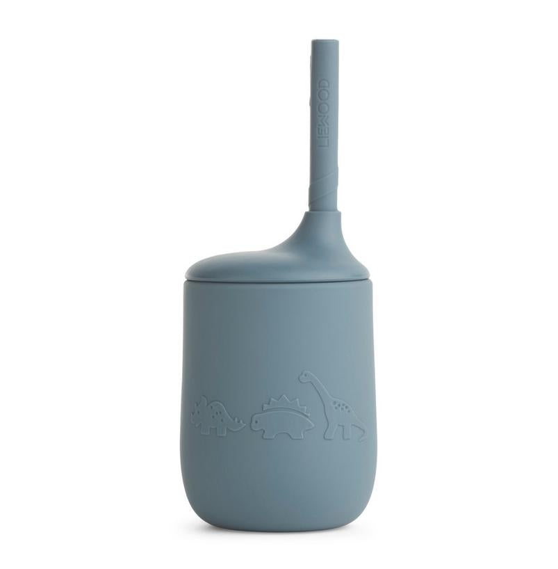 Ellis Strohhalm Becher Dino Whale Blue