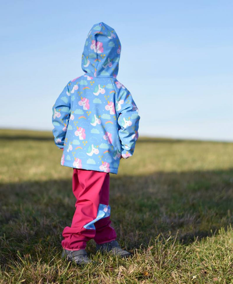 Softshell Jacke Unicorn blau gefütterte Version für Übergangszeit und Winter