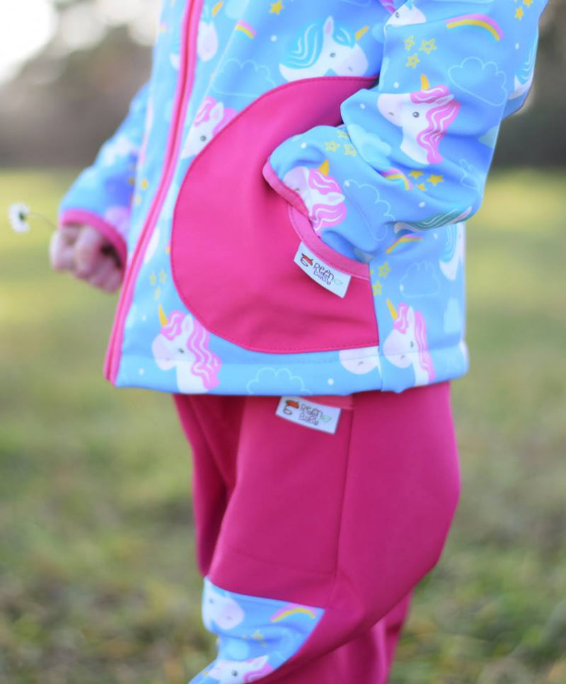 Softshell Jacke Unicorn blau gefütterte Version für Übergangszeit und Winter