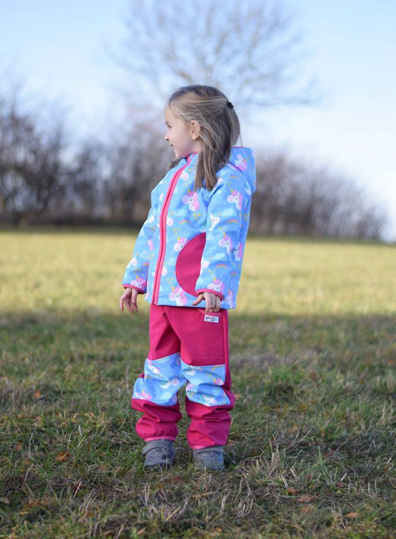 Softshell Jacke Unicorn blau gefütterte Version für Übergangszeit und Winter