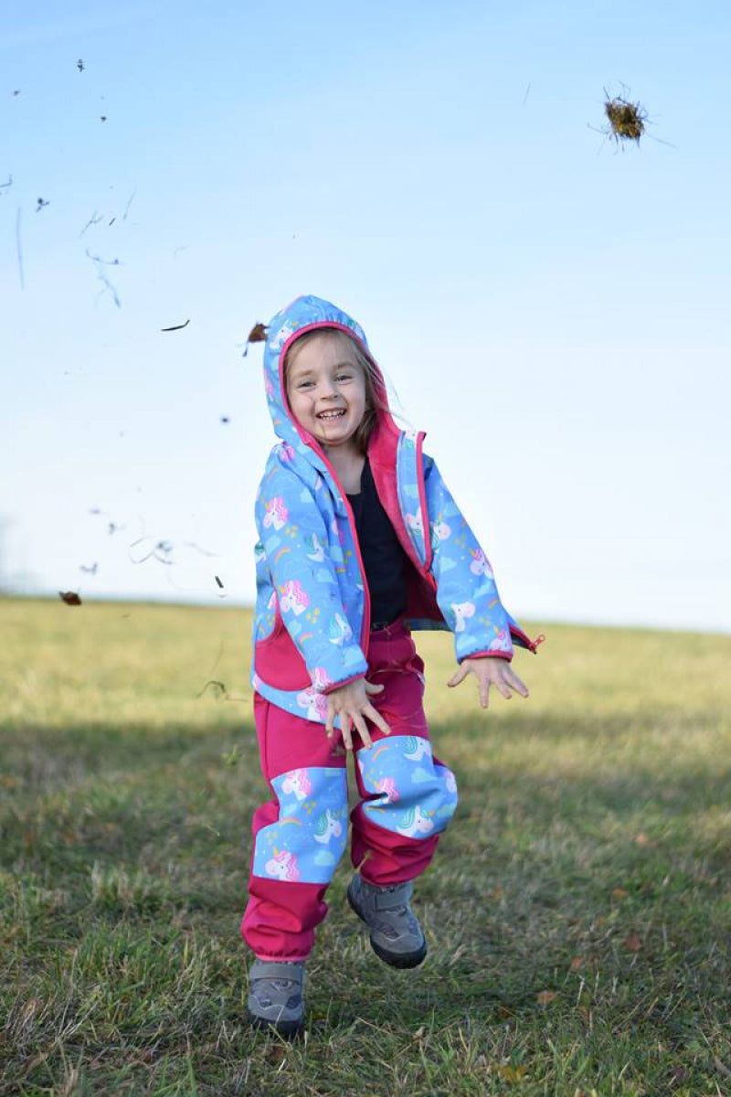 Softshell Jacke Unicorn blau gefütterte Version für Übergangszeit und Winter
