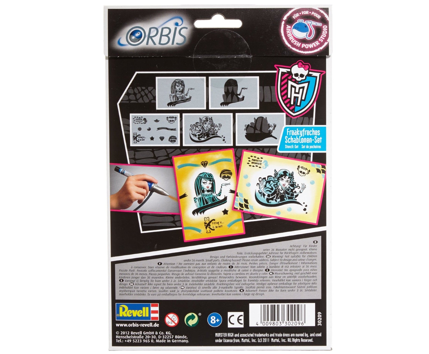 Kinderairbrush Schablonen-Set Monster High