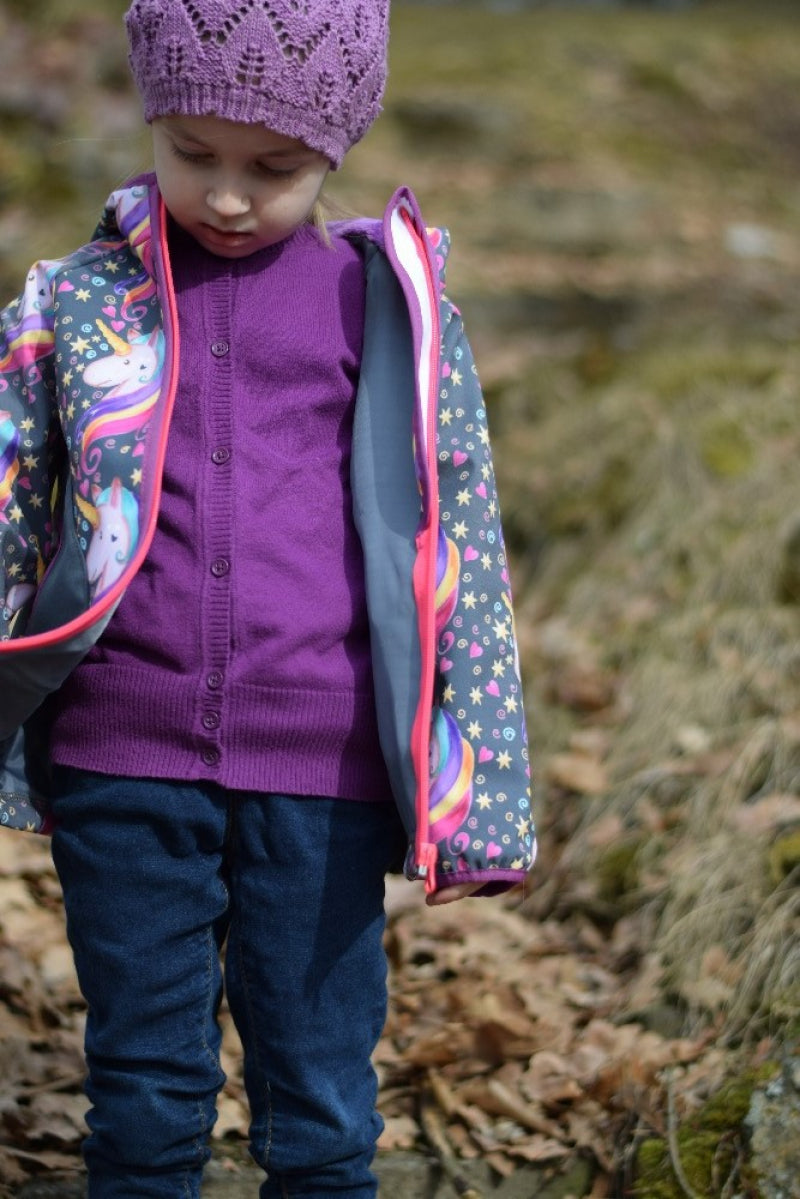 Softshell Jacke Frühling bis Herbst ungefüttert Unicorn grau