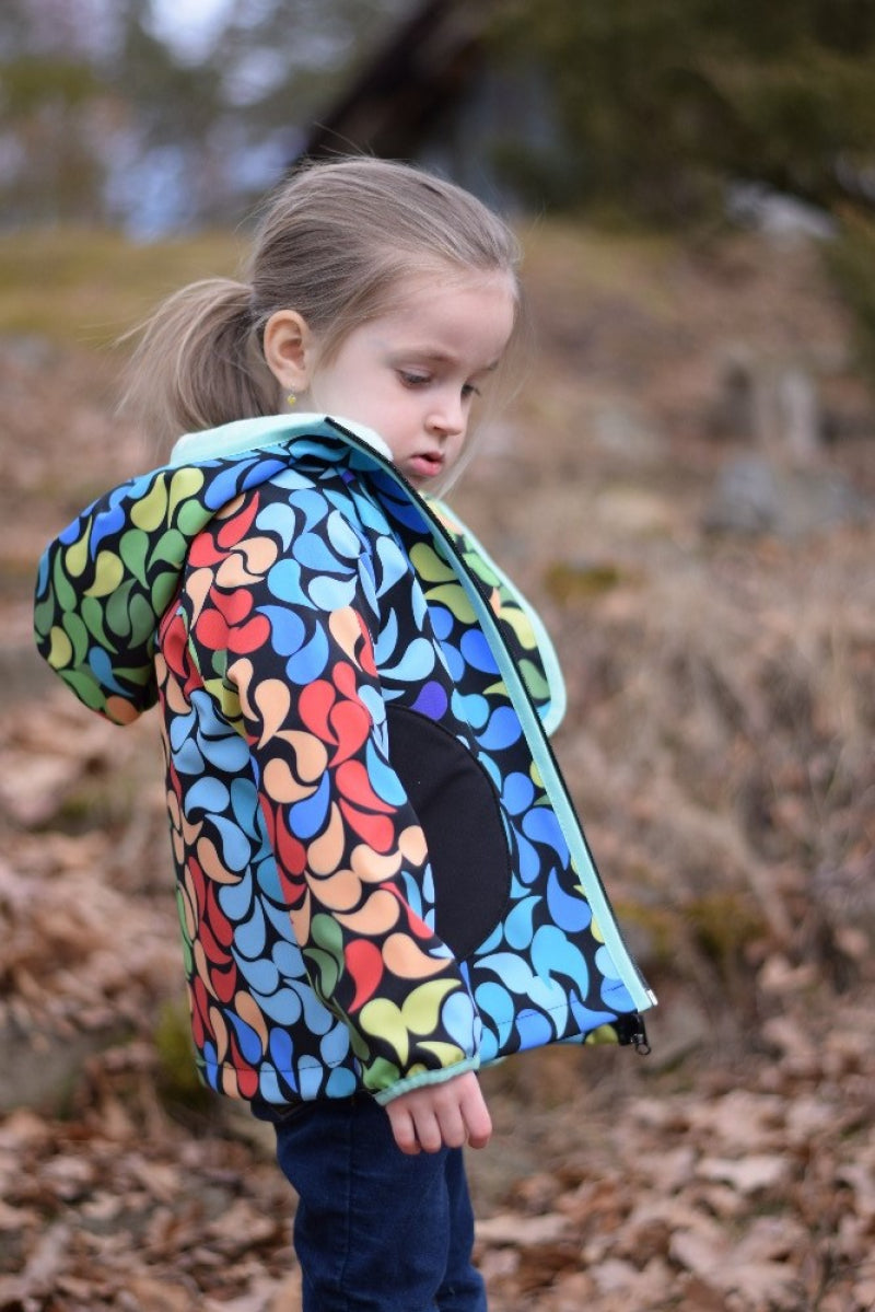 Softshell Jacke Frühling bis Herbst ungefüttert Happy Leaves