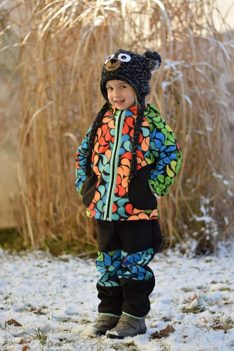 Softshell Jacke Happy Leaves gefütterte Version für Übergangszeit und Winter