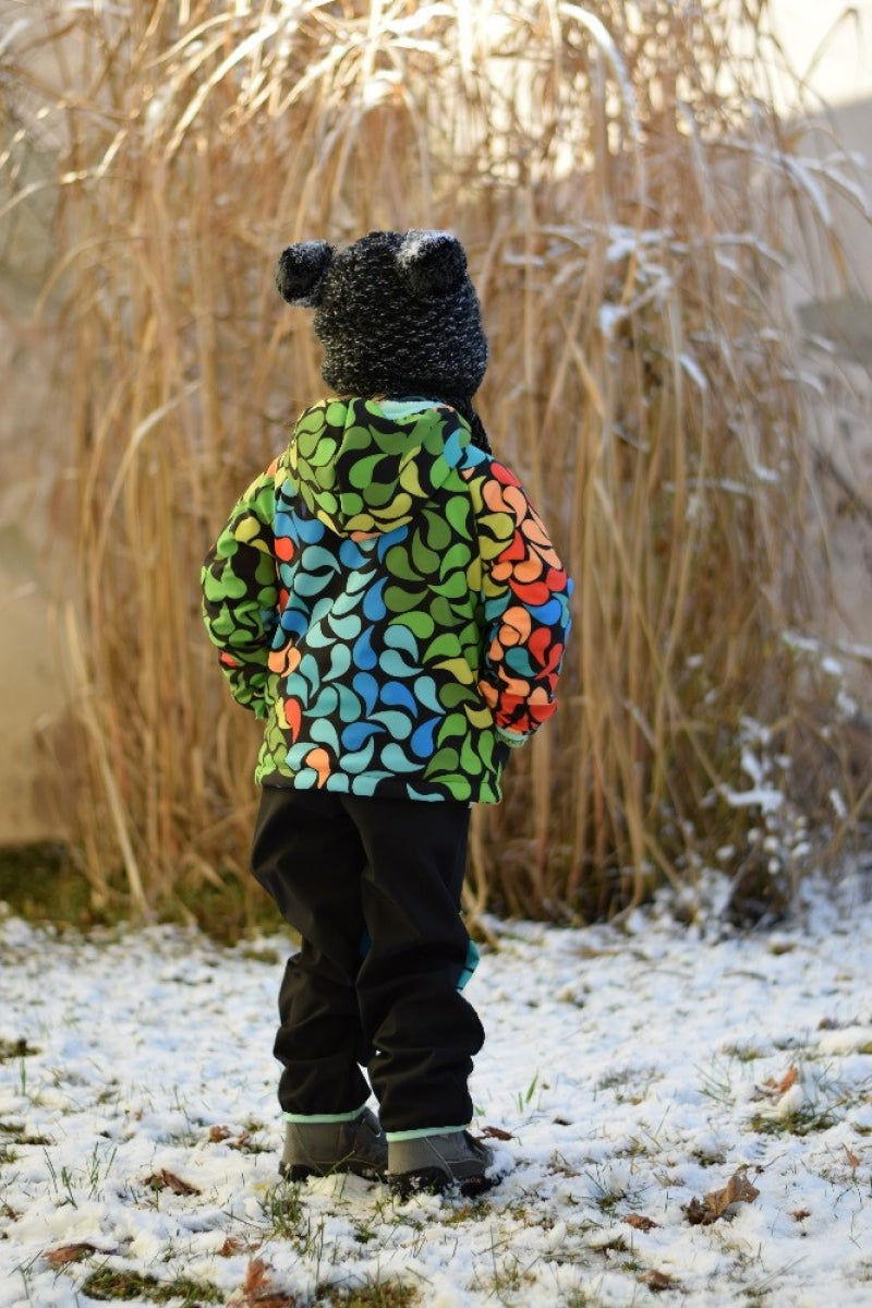 Softshell Jacke Happy Leaves gefütterte Version für Übergangszeit und Winter