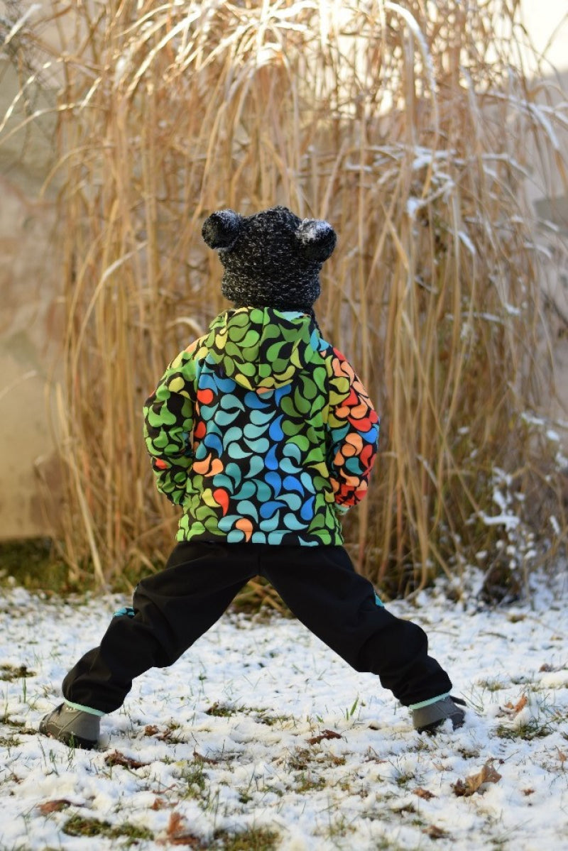 Softshell Jacke Happy Leaves gefütterte Version für Übergangszeit und Winter