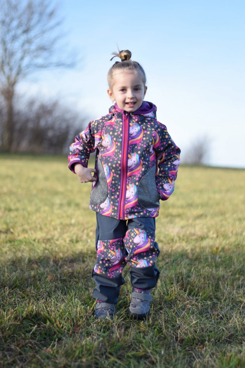 Softshell Jacke Unicorn grau gefütterte Version für Übergangszeit und Winter
