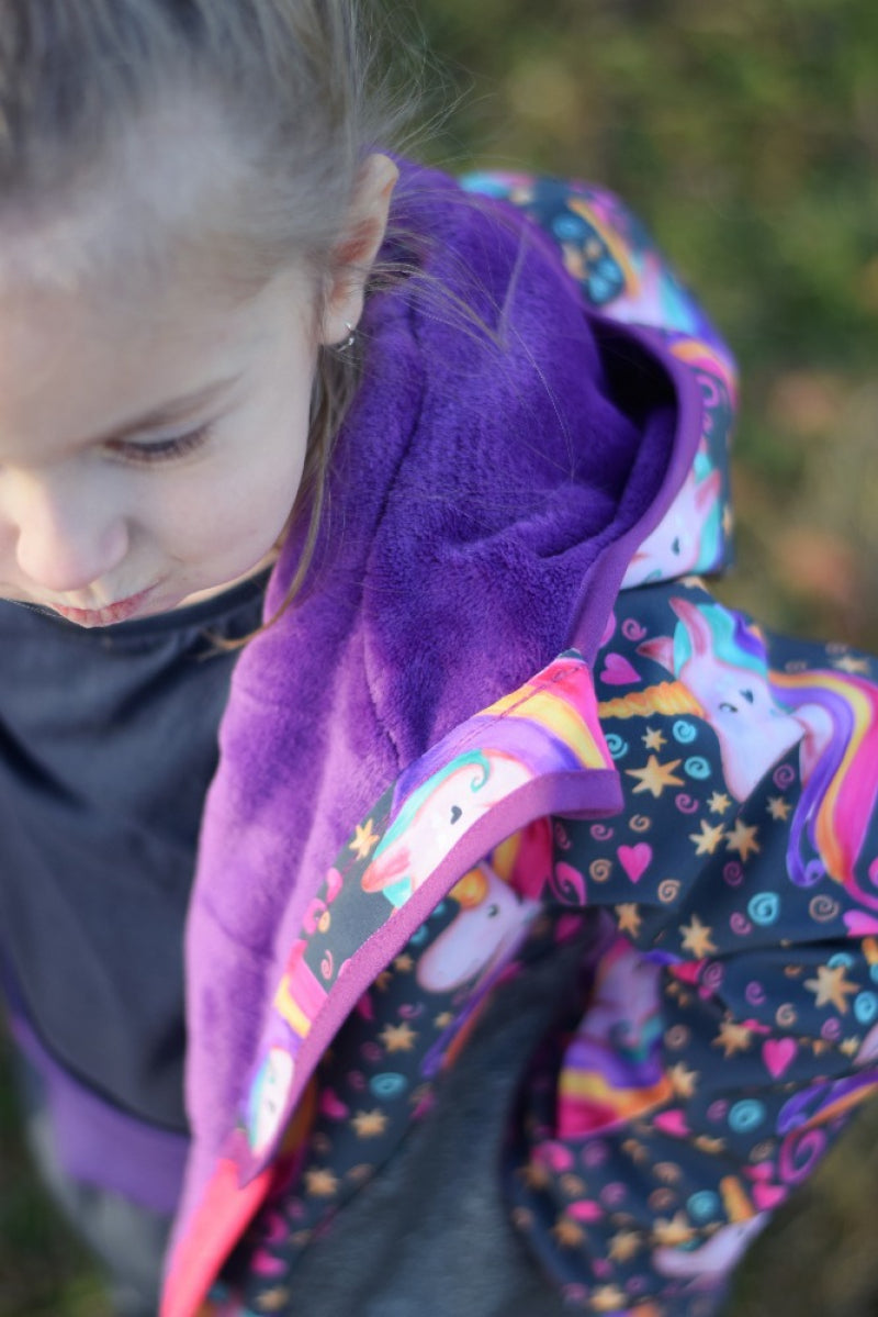 Softshell Jacke Unicorn grau gefütterte Version für Übergangszeit und Winter