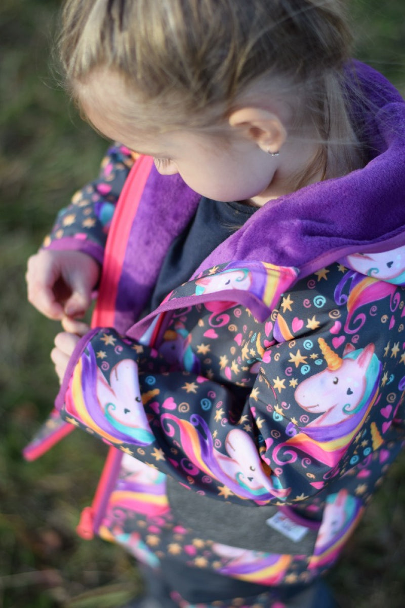 Softshell Jacke Unicorn grau gefütterte Version für Übergangszeit und Winter