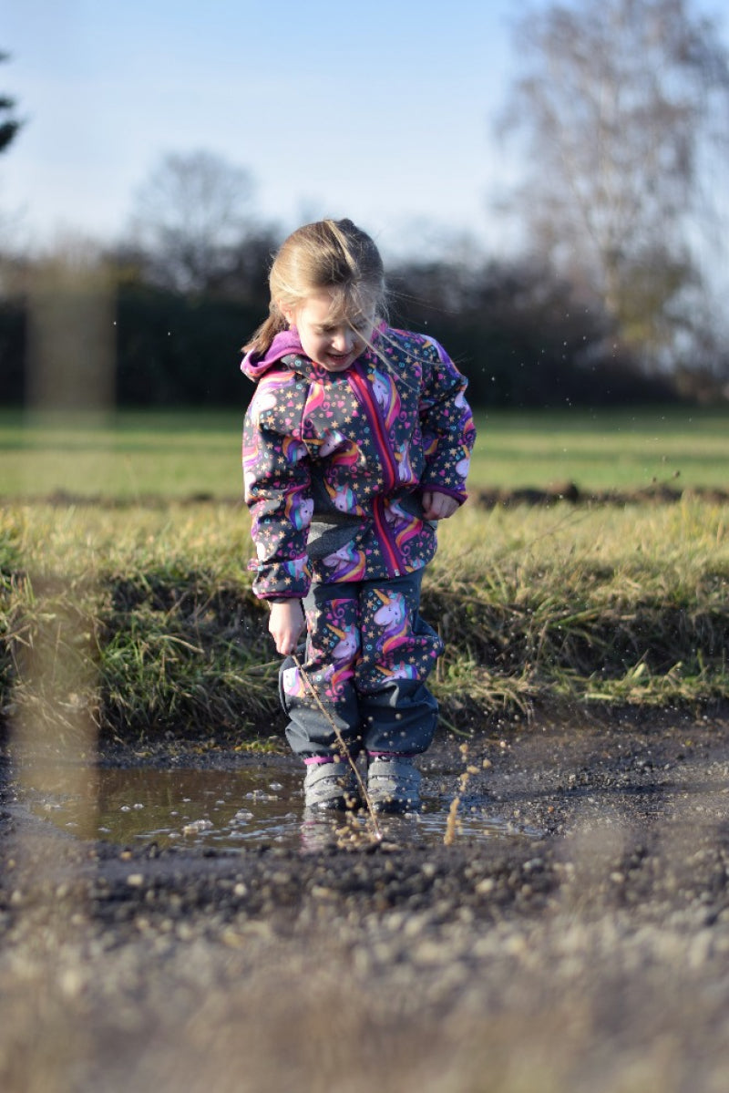 Softshell Jacke Unicorn grau gefütterte Version für Übergangszeit und Winter