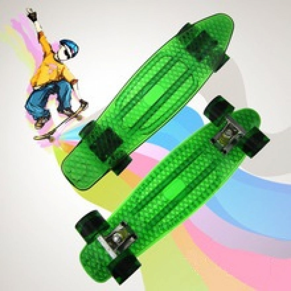 Skateboard 22" Fish Style - vert transparent