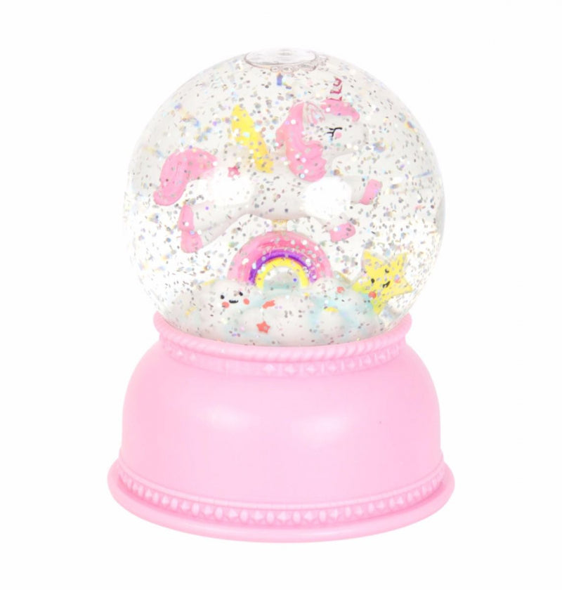 Schneekugel Lämpchen Unicorn