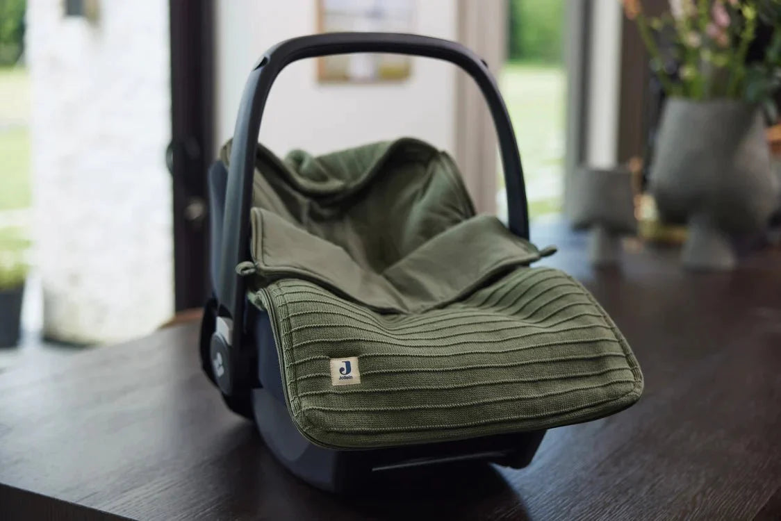 Fusssack für Autoschale Strick Leaf Green
