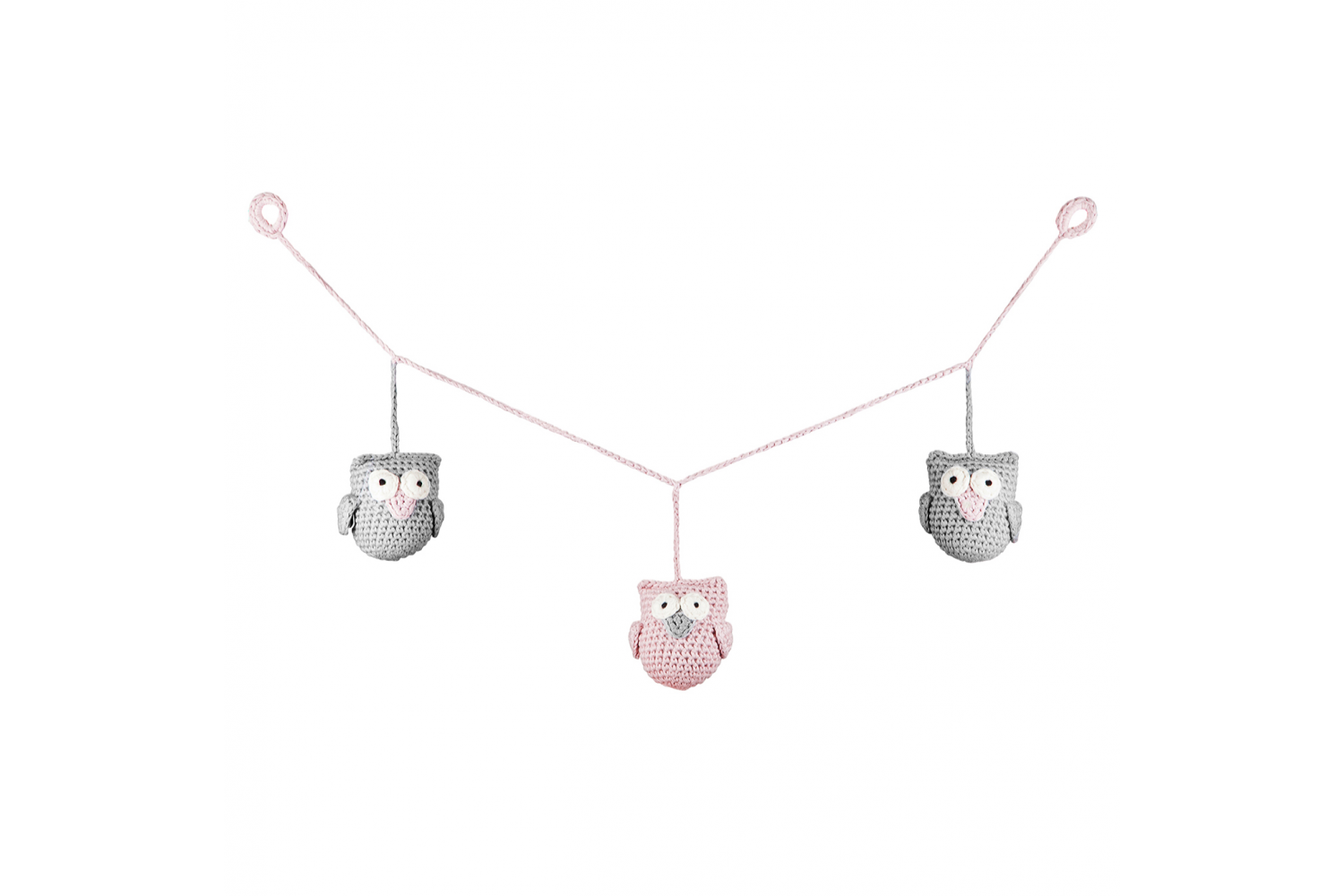 Kinderwagenkette Eule Pink