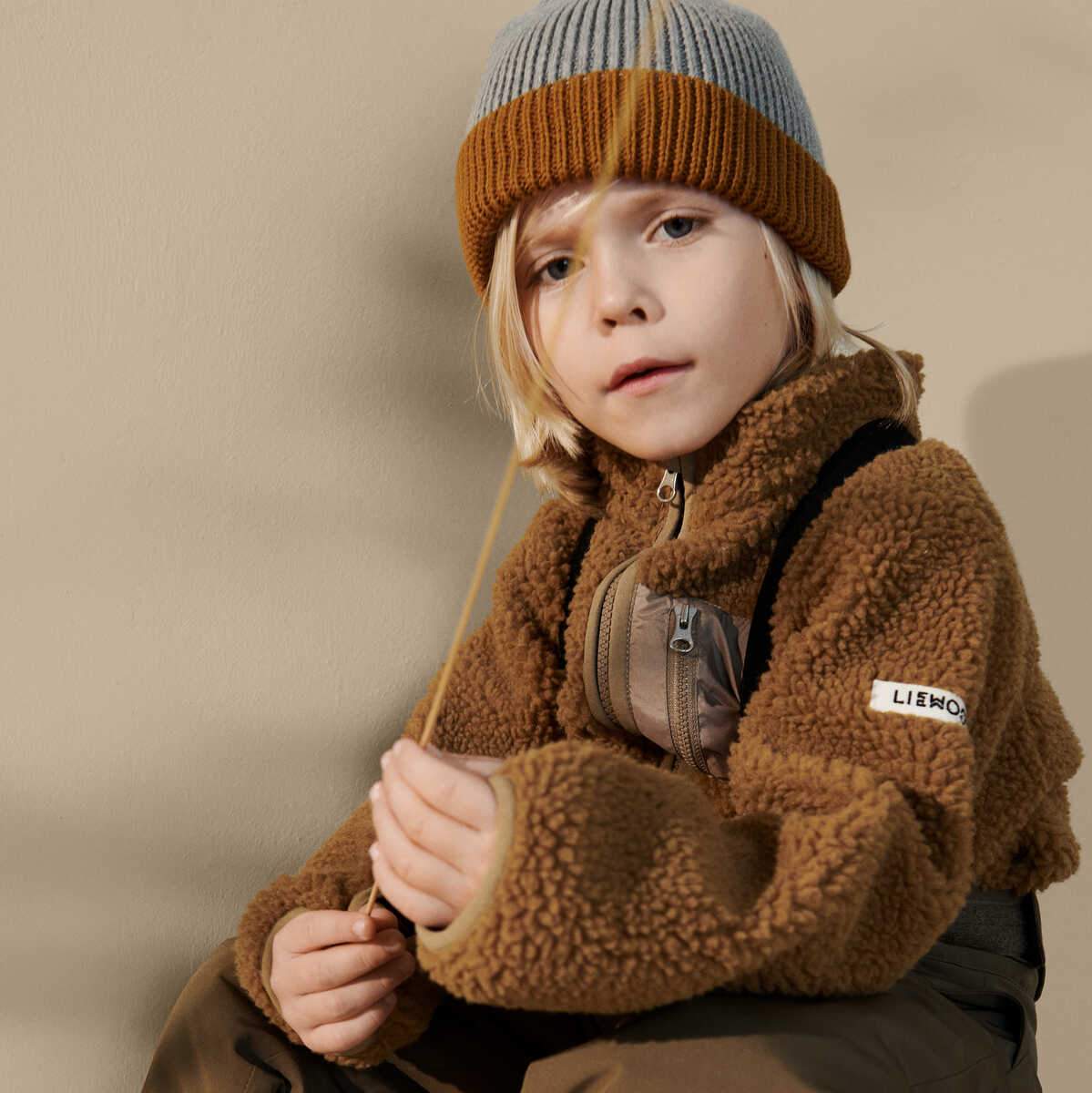 Ezra Beanie Grey - Caramel