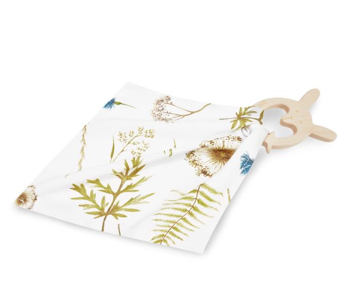 Kuscheltuch mit Holzgreifling Herbal