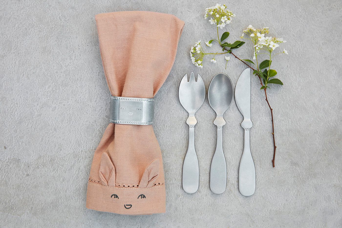Cutlery set Antique silver matte