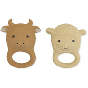 Lot de pailles en silicone Zoe, bleu multicolore