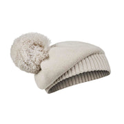 Beretmütze Pommel Creamy White