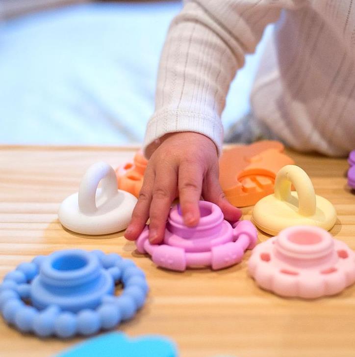 Lot de pailles en silicone Zoe, bleu multicolore