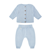 Kleiderset Strick Bambus Blau