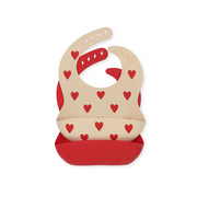 Set of 2 Silicone Bibs Mon Amour Hearts
