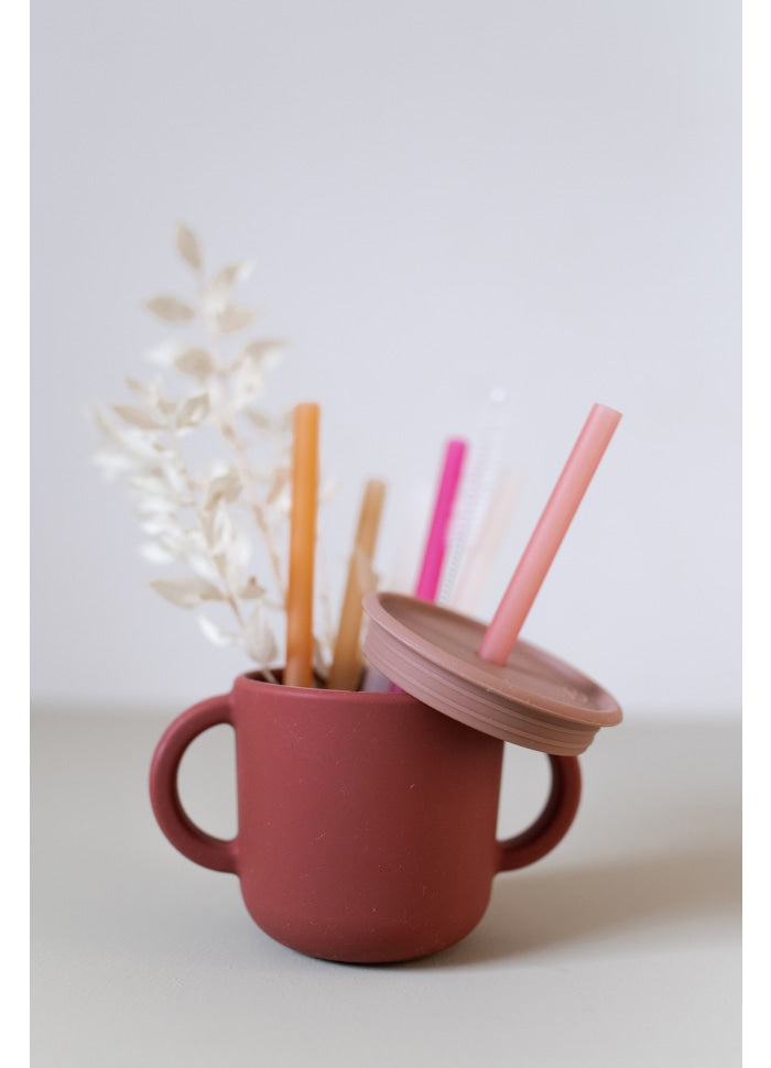 Lot de pailles en silicone Zoe, bleu multicolore