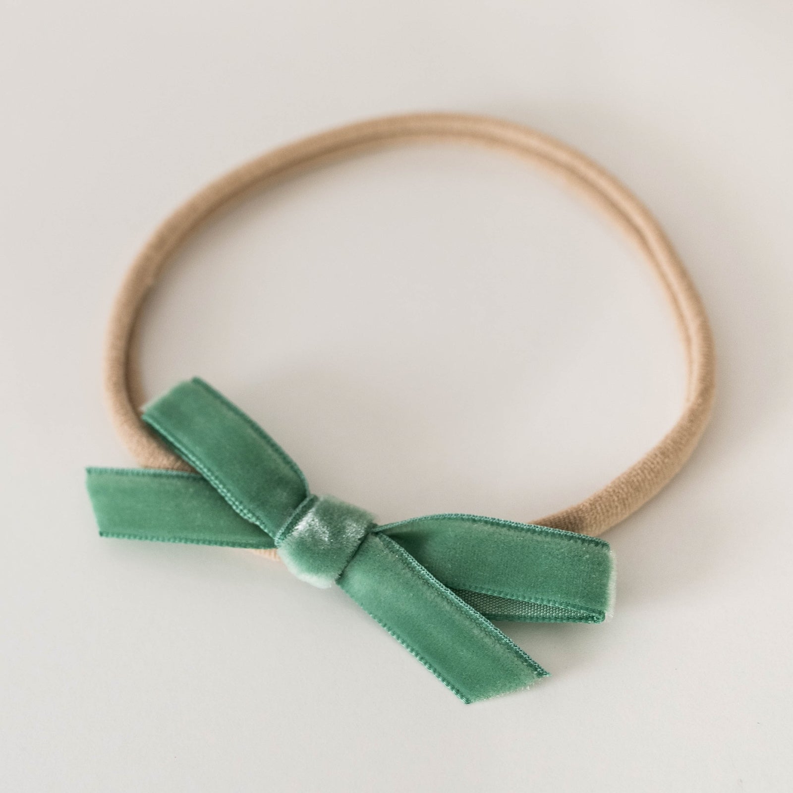 Mini Stirnband Samt Olive
