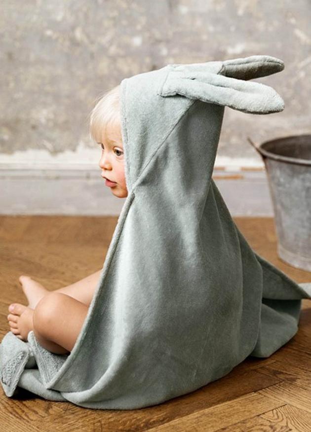 Hooded bath towel Vanilla white