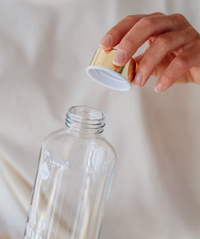 Trinkflasche Glas Mismatch Weiss