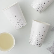 Partybecher Metallic Silver Star