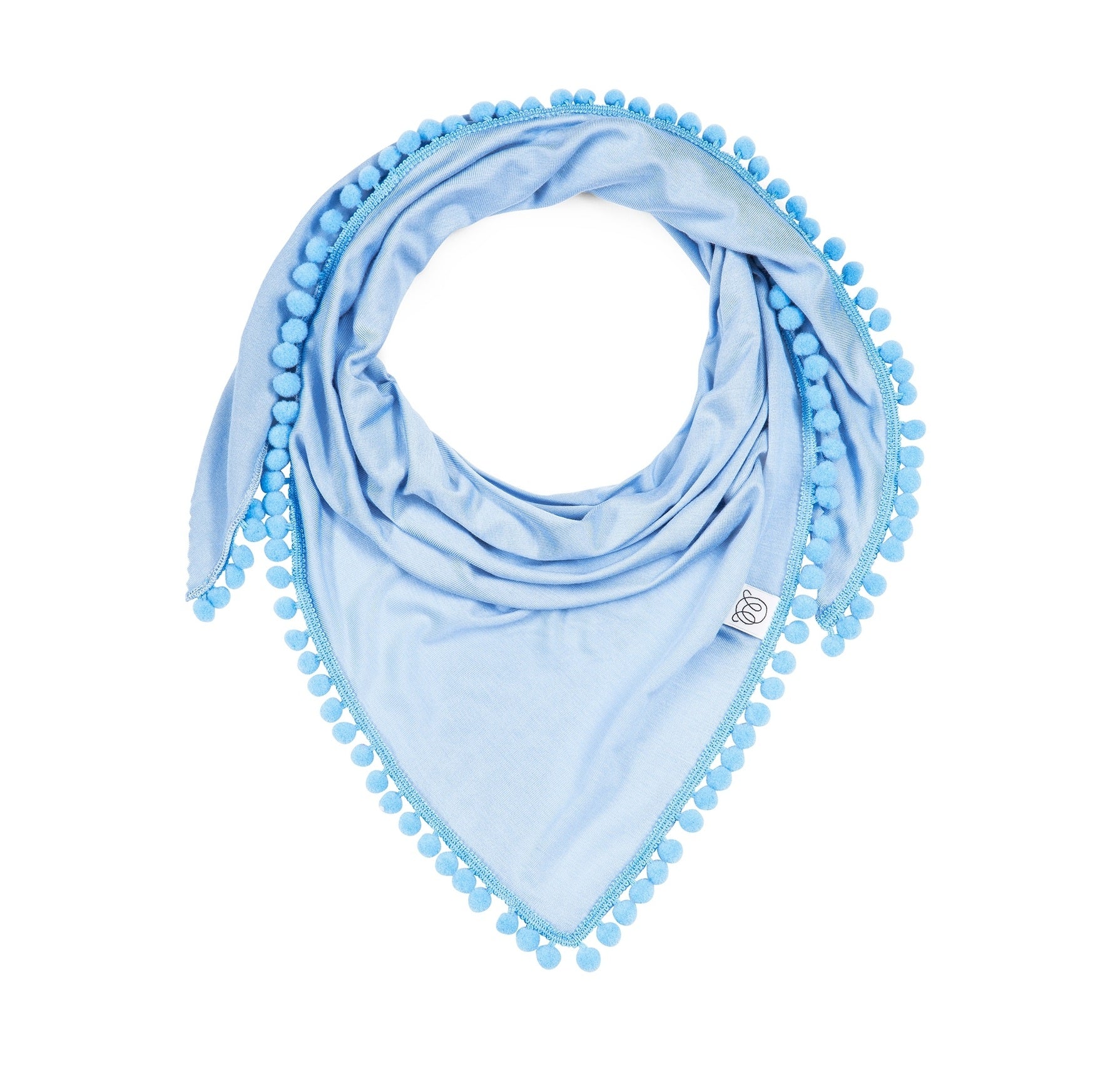 Bambus Halstuch PomPom Hellblau