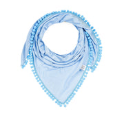 Bambus Halstuch PomPom Hellblau