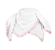 Bambus Halstuch mit PomPom Weiss
