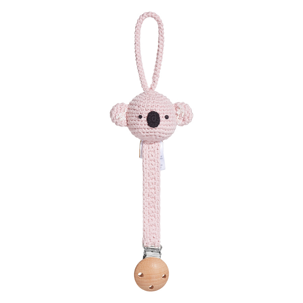 Schnullerclip Koala Pink