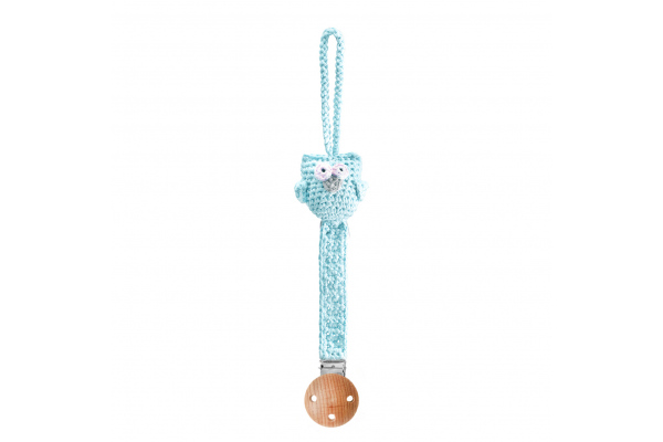 Schnullerclip Eule Mint